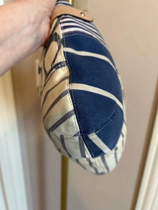 GUC Coach F23929 patchwork Daisy convertible striped Shoulder/crossbody bag - Picture 8 of 13